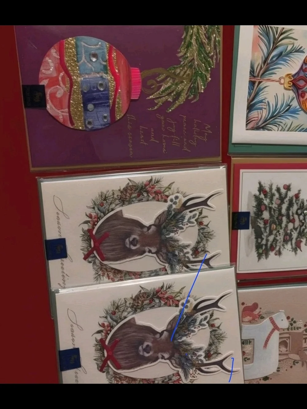 LOT OF 34 NIQUEA.D Luxury Hand-Decorated Christmas &Thanksgiviing Holiday Cards